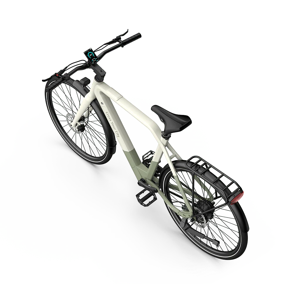 White ADO AIR 30 PRO|ULTRA Electric Bike with black components on a white background - Lets Cycle