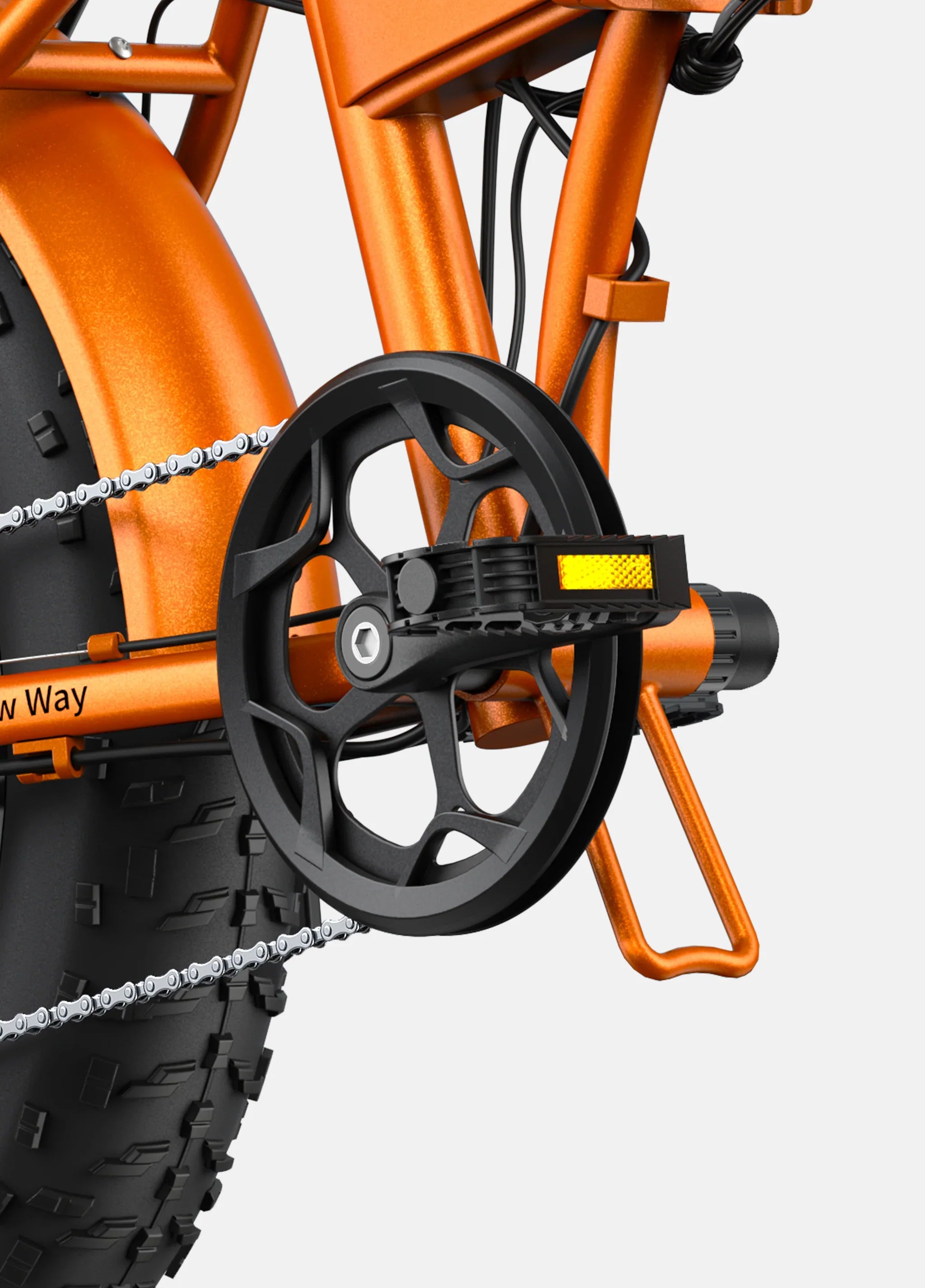 View of Pedal system of ENGWE EP-2 Boost Folding Electric Bike - Lets Cycle UK