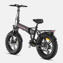 Back view of ENGWE EP-2 Boost Folding Electric Bike on white background