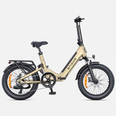 Beige electric bike with 'Engwe' branding on a white background - Lets Cycle