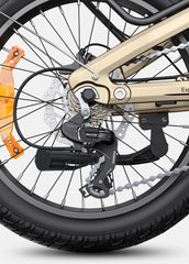 Engwe L20 3.0 Pro Electric Bike - view of derailur, chain and wheel