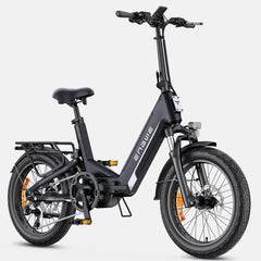 close up view of black Engwe L20 3.0 Pro Electric Bike - lets cycle uk