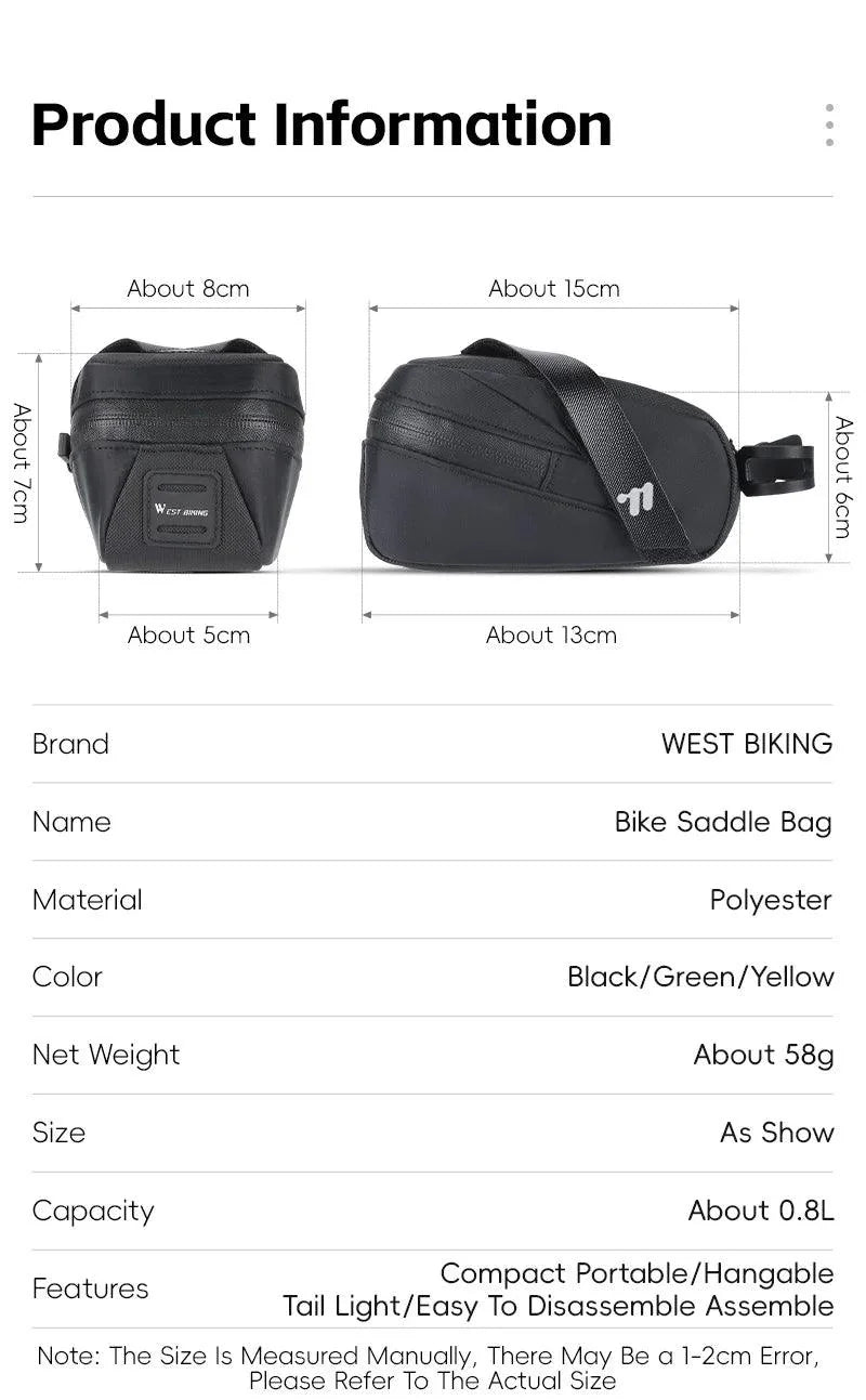 WEST BIKING Bicycle Tail Bag - Pogo Cycles