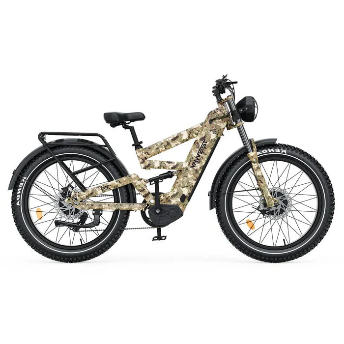 TESWAY X9 Ultra Dual Motor Electric Bike - Camouflage-patterned on a white background
