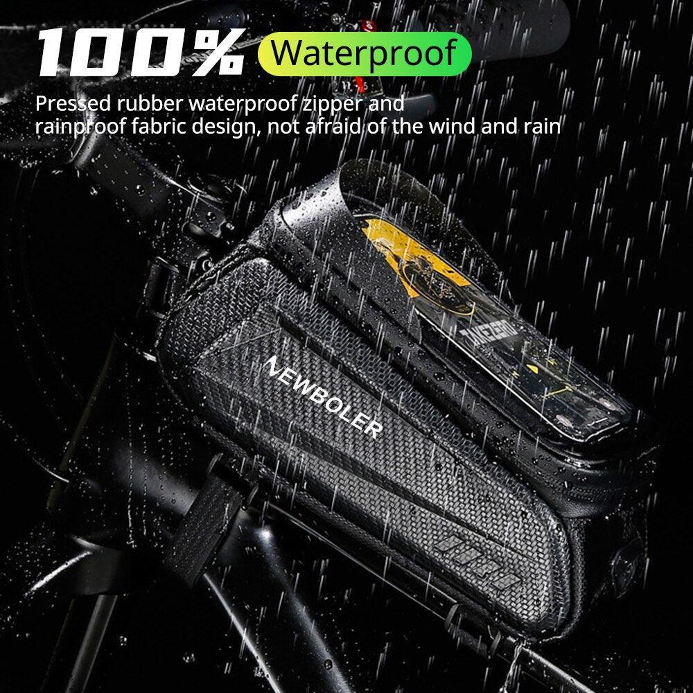 NEWBOLER Bike Bag 2L Frame Front Tube Cycling Bag Bicycle Waterproof Phone Case Holder 7.2Inches Touchscreen Bag Accessorie - Pogo Cycles