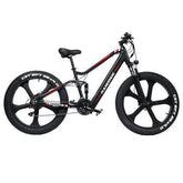 Randride YX90M electric bike black with red accents, side view