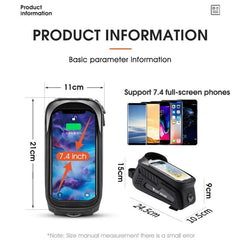 WEST BIKING Hard Shell TPU Bicycle Bag Touchscreen 6-7.4" Phone Stand Waterproof Front Beam Bag MTB Road Bike Cycling Equipment - Pogo Cycles