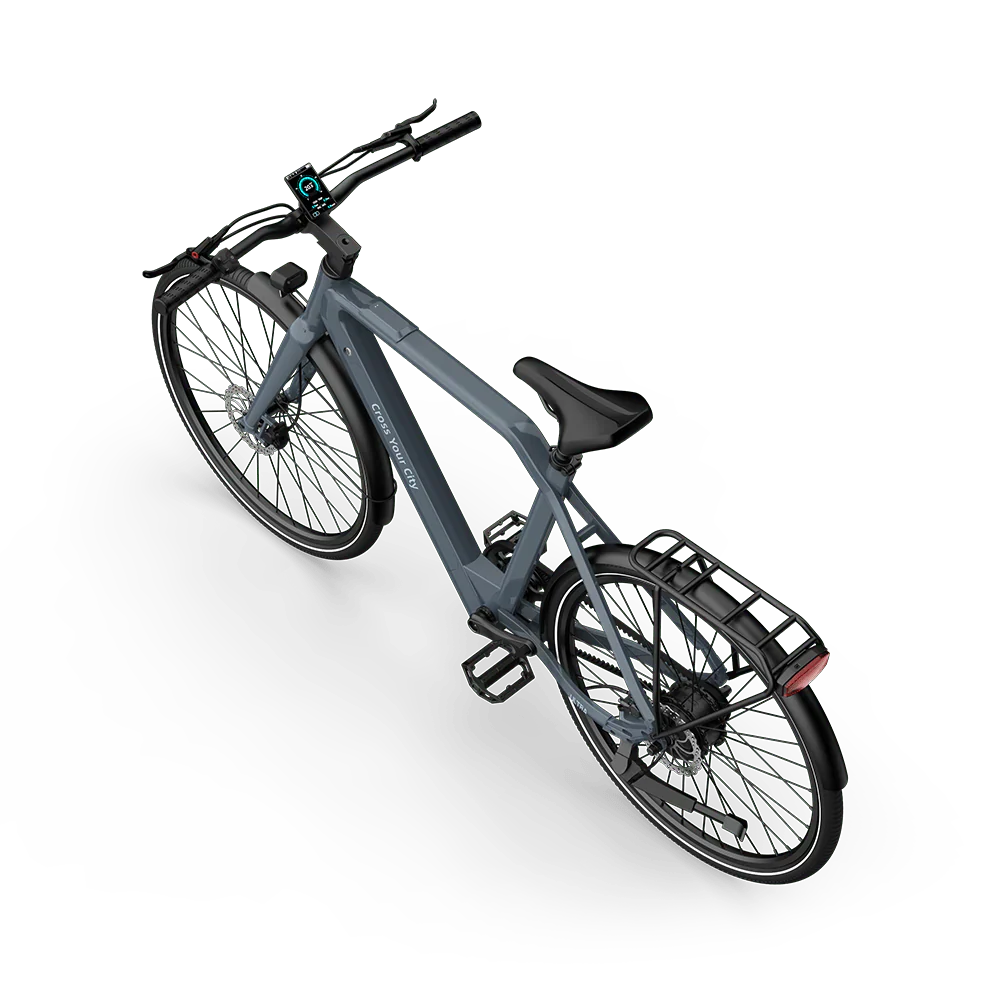 Gray ADO AIR 30 PRO|ULTRA Electric  bicycle with black details on a white background