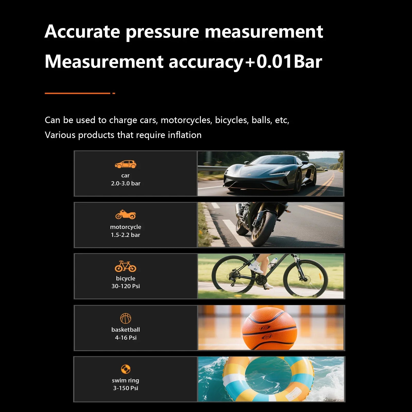 Wireless Air Pump 150psi Touch Screen/Key Portable Electric Tire Inflator For Car Bicycle Motorcycle Mini Air Compressor Injecto