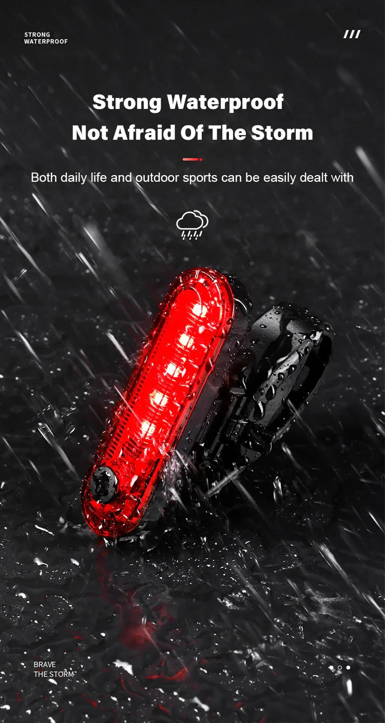 Rear Bike Tail Light USB Rechargeable Ultra Bright Taillights Fit On Bicycle Easy to Install for Cycling Safety Bicycle Light