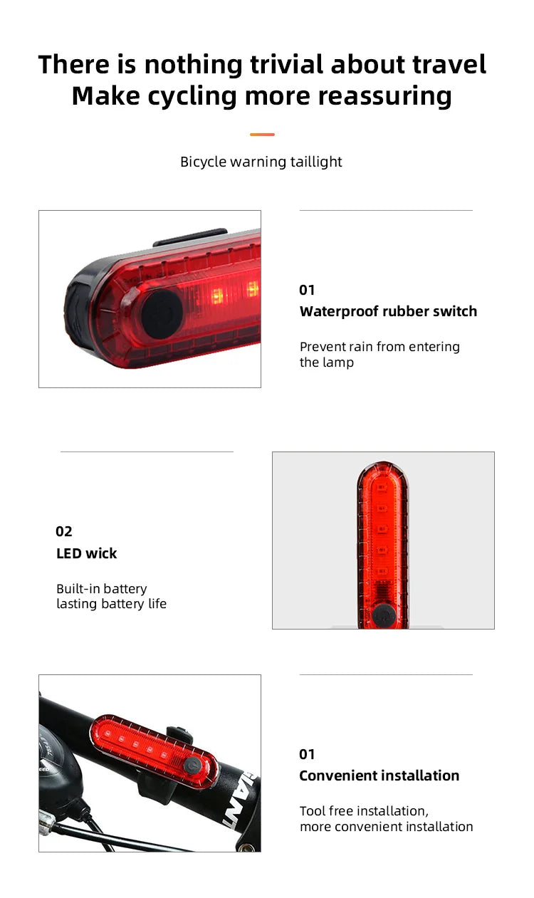 Bright Rear Bike Rear Bike Tail Light USB Rechargeable Ultra Bright Taillights Fit On B ...