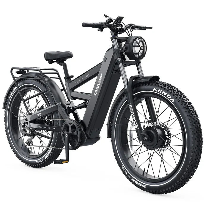 TESWAY X9 Ultra Dual Motor Electric Bike in black with visible branding on a white background