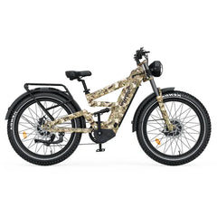 TESWAY X9 Ultra Dual Motor Electric Bike - Camouflage-patterned on a white background