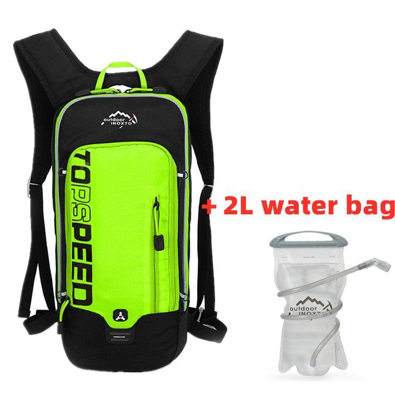 INOXTO 6L Cycling Bag Men's Women Riding Waterproof Breathable Bicycle - Green Backpack with 2L water bag- Pogo Cycles