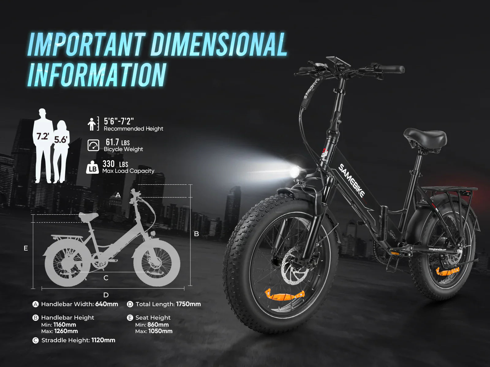 Samebike LOTDM200-II Electric Bike - Pogo Cycles